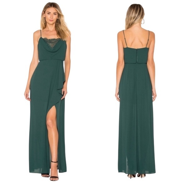 bcbg green lace dress Lace maxi dress